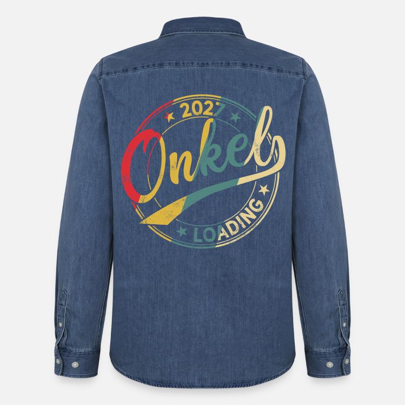 Onkel 2027 Loading Werdender Onkel 2027 - Männer Jeanshemd Organic von Stanley/Stella - verwaschenes Mittelblau