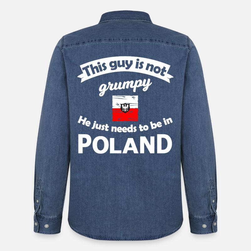Polen Not Grumpy Tee - Männer Jeanshemd Organic von Stanley/Stella - verwaschenes Mittelblau 