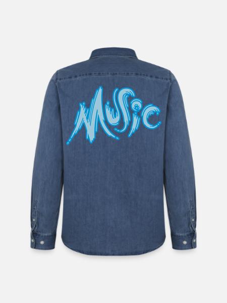 Music - Männer Jeanshemd Organic von Stanley/Stella - verwaschenes Mittelblau