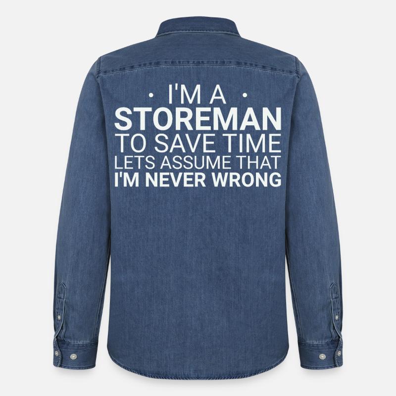 Storeman Never Wrong - Männer Jeanshemd Organic von Stanley/Stella - verwaschenes Mittelblau 