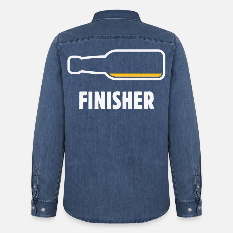 Finisher (Bier / Bierchen / Biertrinker / NEG 2C) - Männer Jeanshemd Organic von Stanley/Stella - verwaschenes Mittelblau