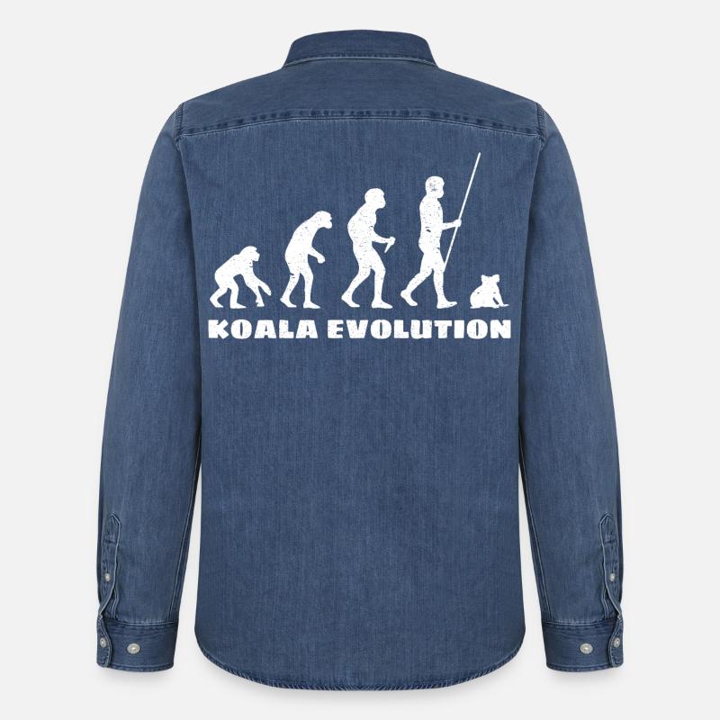 Koala Evolution - Men’s Organic Denim Shirt by Stanley/Stella - mid washy