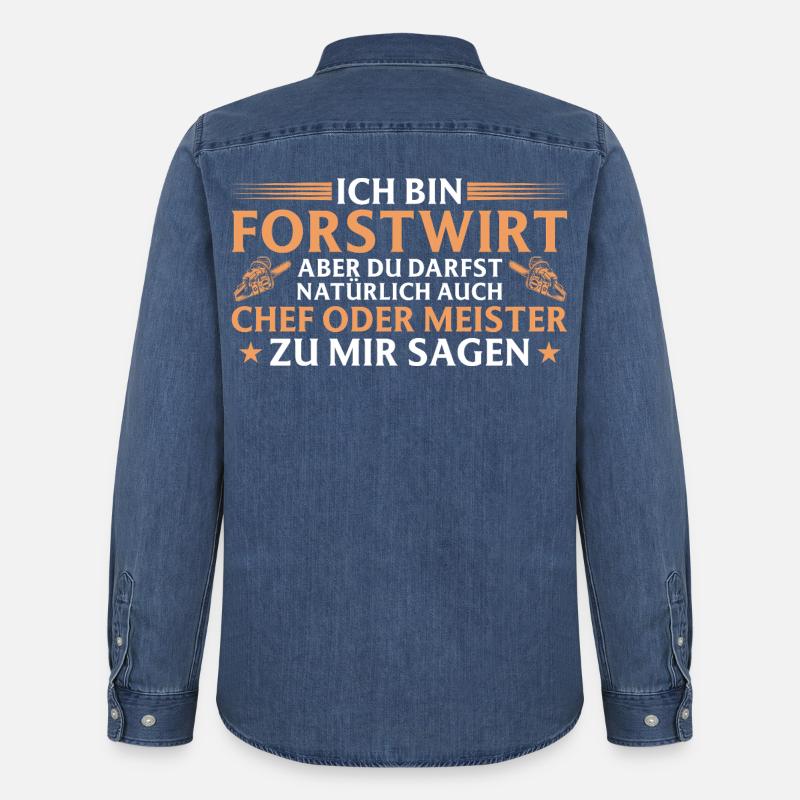 Forstwirt Chef oder Meister - Waldarbeiter - Männer Jeanshemd Organic von Stanley/Stella - verwaschenes Mittelblau 