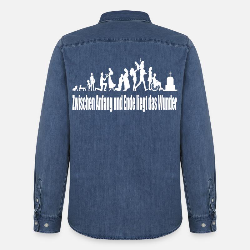 Vielfalt der Gemeinschaft Lebenswege - Männer Jeanshemd Organic von Stanley/Stella - verwaschenes Mittelblau