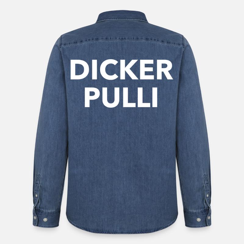 Dicker Pulli Kontrast Typo - Männer Jeanshemd Organic von Stanley/Stella - verwaschenes Mittelblau 