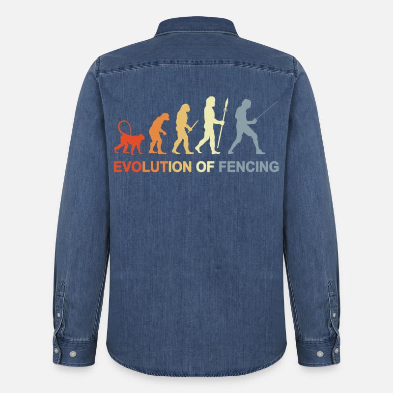 Fechter Evolution - Männer Jeanshemd Organic von Stanley/Stella - verwaschenes Mittelblau 