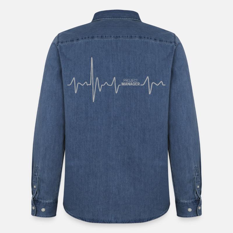 Project Manager Herzschlag Projectmanager Design - Männer Jeanshemd Organic von Stanley/Stella - verwaschenes Mittelblau 