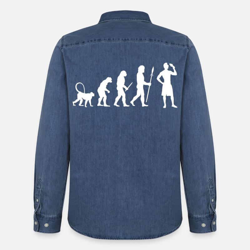 Eiscreme Evolution - Männer Jeanshemd Organic von Stanley/Stella - verwaschenes Mittelblau 
