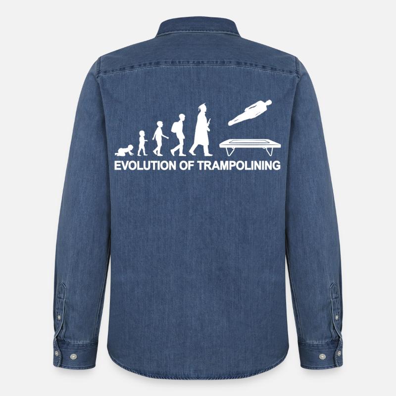 Evolution Trampolinist - Männer Jeanshemd Organic von Stanley/Stella - verwaschenes Mittelblau 