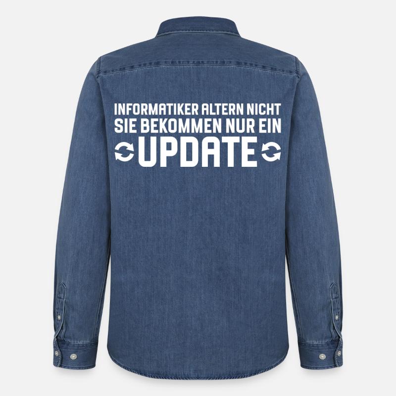 Computer scientists age, not programmers - Men’s Organic Denim Shirt by Stanley/Stella - mid washy