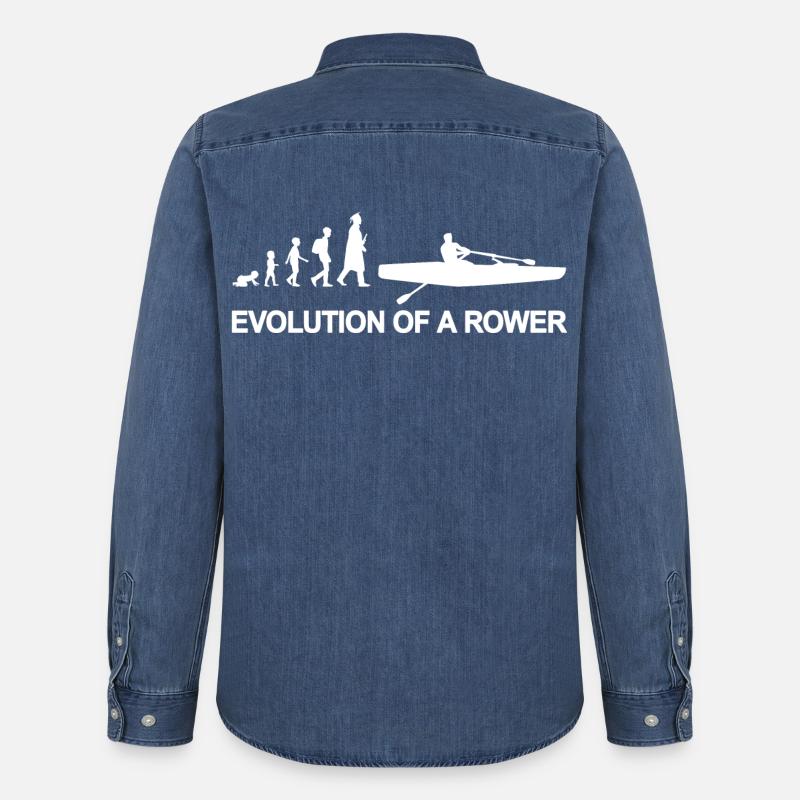 Kind zum Ruderer Evolution - Männer Jeanshemd Organic von Stanley/Stella - verwaschenes Mittelblau