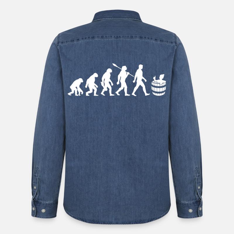 Evolution - Eisbader - Winterbaden - Eisbaden - Men’s Organic Denim Shirt by Stanley/Stella - mid washy 
