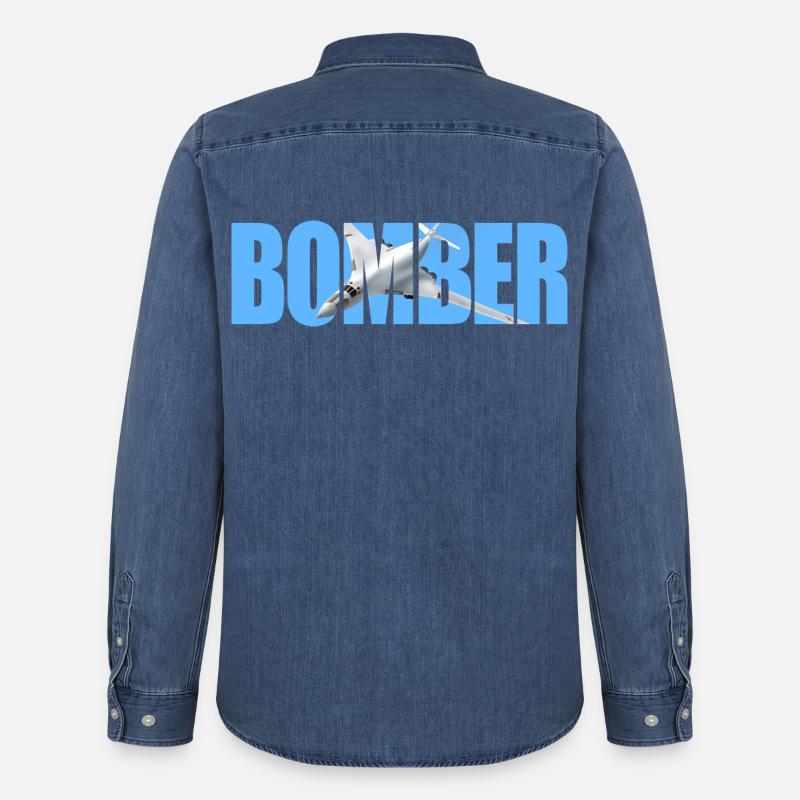 Bomber Tu-160 - Men’s Organic Denim Shirt by Stanley/Stella - mid washy 