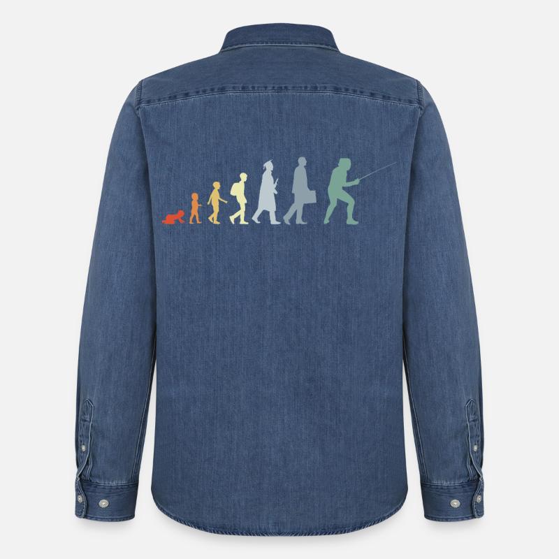 Fechter Evolution - Männer Jeanshemd Organic von Stanley/Stella - verwaschenes Mittelblau 