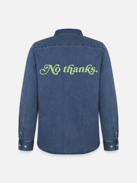 No thanks – Minimalistisches Statement - Männer Jeanshemd Organic von Stanley/Stella - verwaschenes Mittelblau 