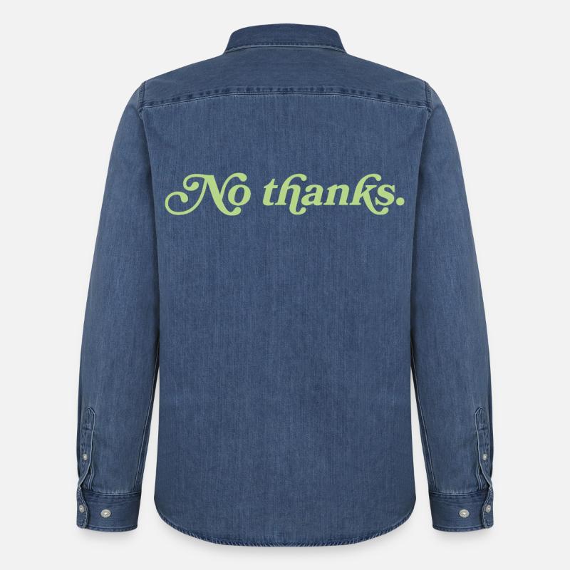 No thanks – Minimalistisches Statement - Männer Jeanshemd Organic von Stanley/Stella - verwaschenes Mittelblau 