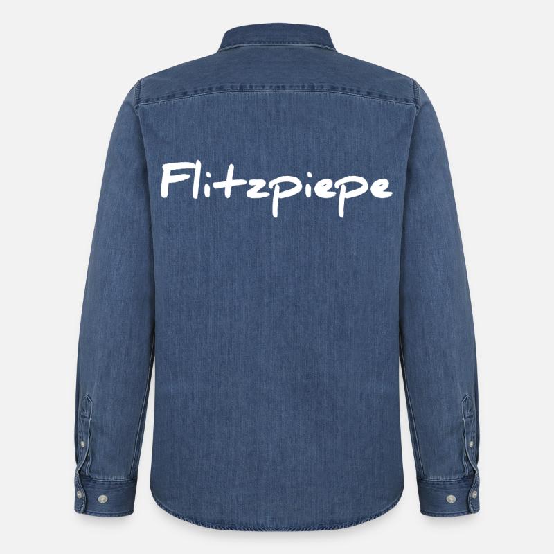 Flitzpiepe - Männer Jeanshemd Organic von Stanley/Stella - verwaschenes Mittelblau 