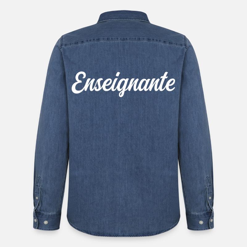 Bester Lehrer der Welt Schulbildung - Männer Jeanshemd Organic von Stanley/Stella - verwaschenes Mittelblau 