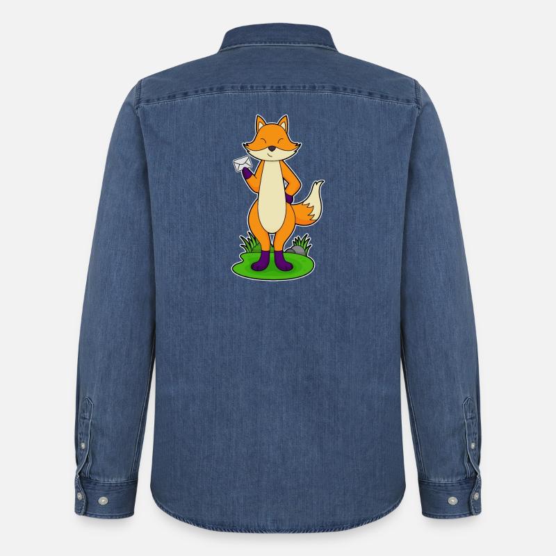 Fuchs Brief - Männer Jeanshemd Organic von Stanley/Stella - verwaschenes Mittelblau 