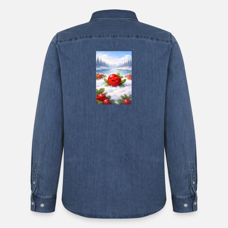 Priselbeere - Geschenke des Weiten Nordens - Männer Jeanshemd Organic von Stanley/Stella - verwaschenes Mittelblau 