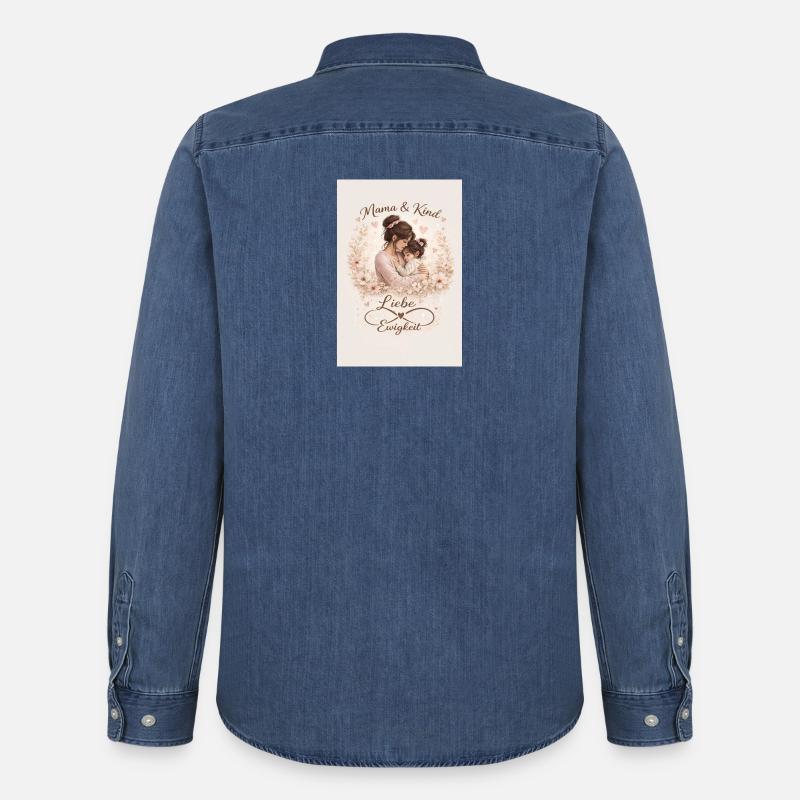 Mutter Tochter  - Männer Jeanshemd Organic von Stanley/Stella - verwaschenes Mittelblau 