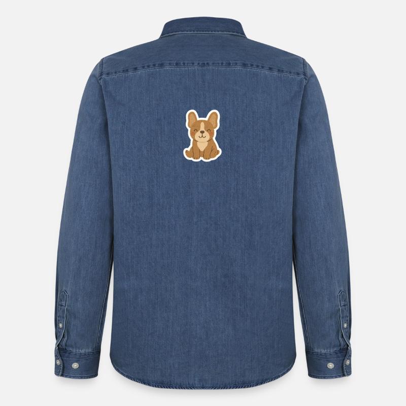 Frenchie - Männer Jeanshemd Organic von Stanley/Stella - verwaschenes Mittelblau 