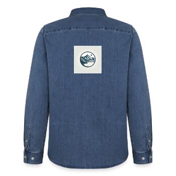 thun niesen Berge Luft zum atmen - Männer Jeanshemd Organic von Stanley/Stella - verwaschenes Mittelblau  - Hinten - AI Model Male 185 light (185cm)