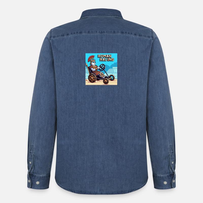 Der Lehrplan - Männer Jeanshemd Organic von Stanley/Stella - verwaschenes Mittelblau 