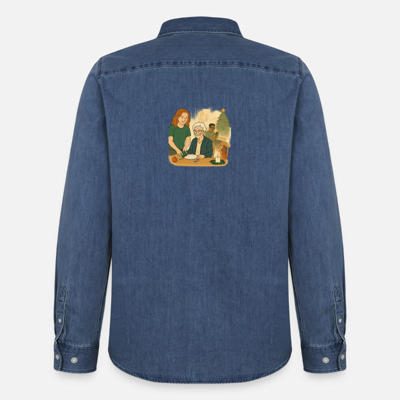 Oma Karin - Männer Jeanshemd Organic von Stanley/Stella - verwaschenes Mittelblau 