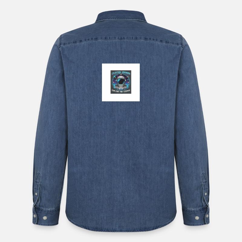 Celestial Voyager erforschen das Kosmos - Männer Jeanshemd Organic von Stanley/Stella - verwaschenes Mittelblau 
