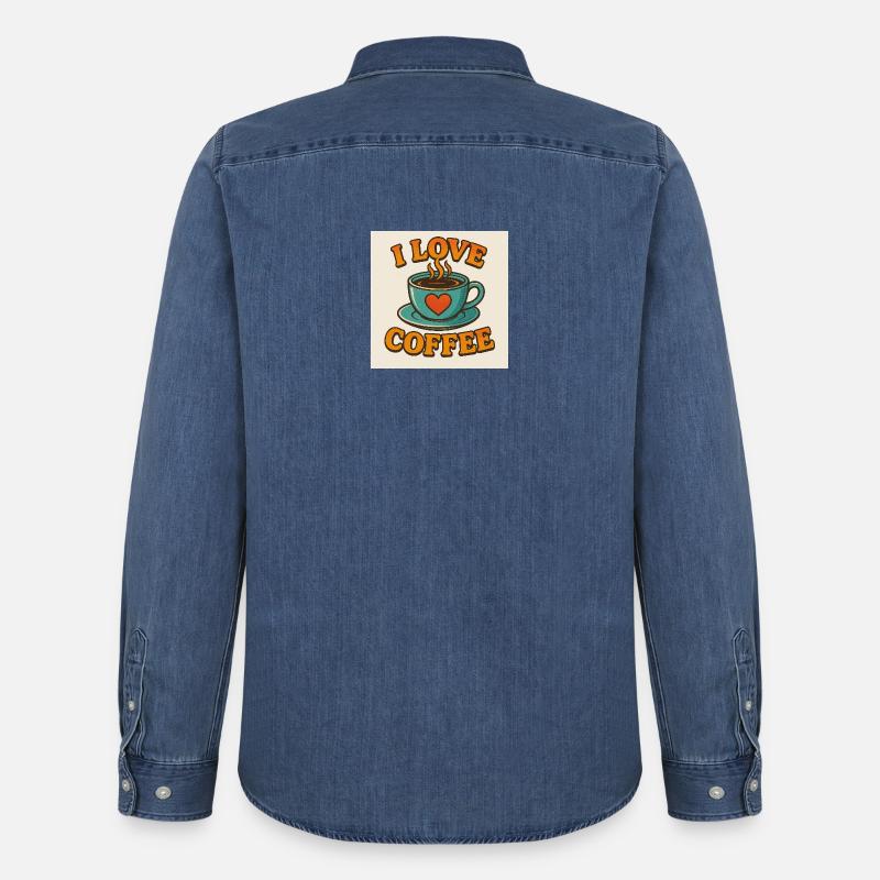 Kaffee-Liebesbecher - Männer Jeanshemd Organic von Stanley/Stella - verwaschenes Mittelblau 