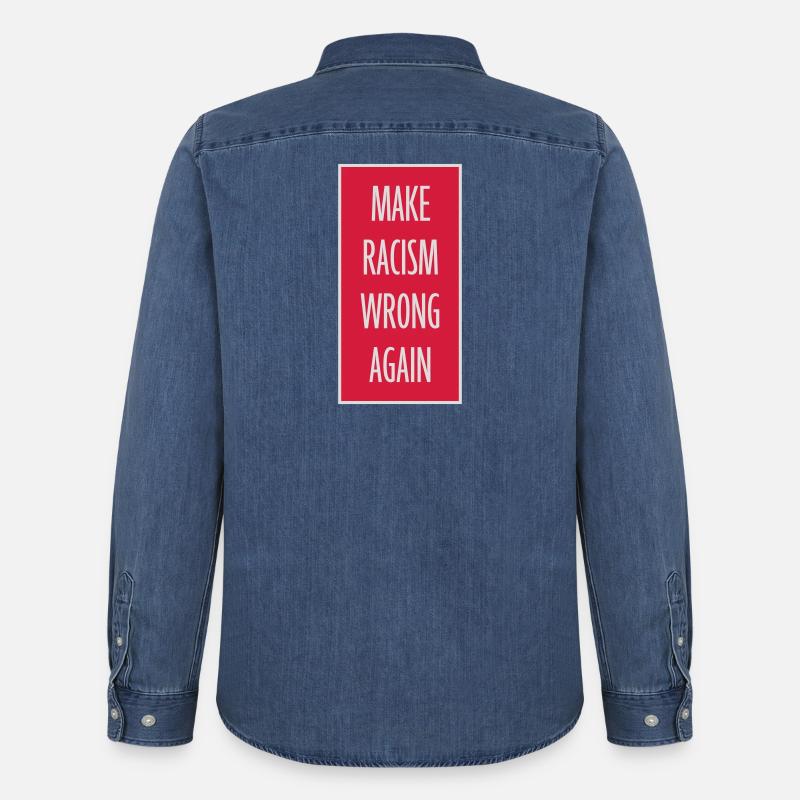 make racism wrong again - Männer Jeanshemd Organic von Stanley/Stella - verwaschenes Mittelblau 