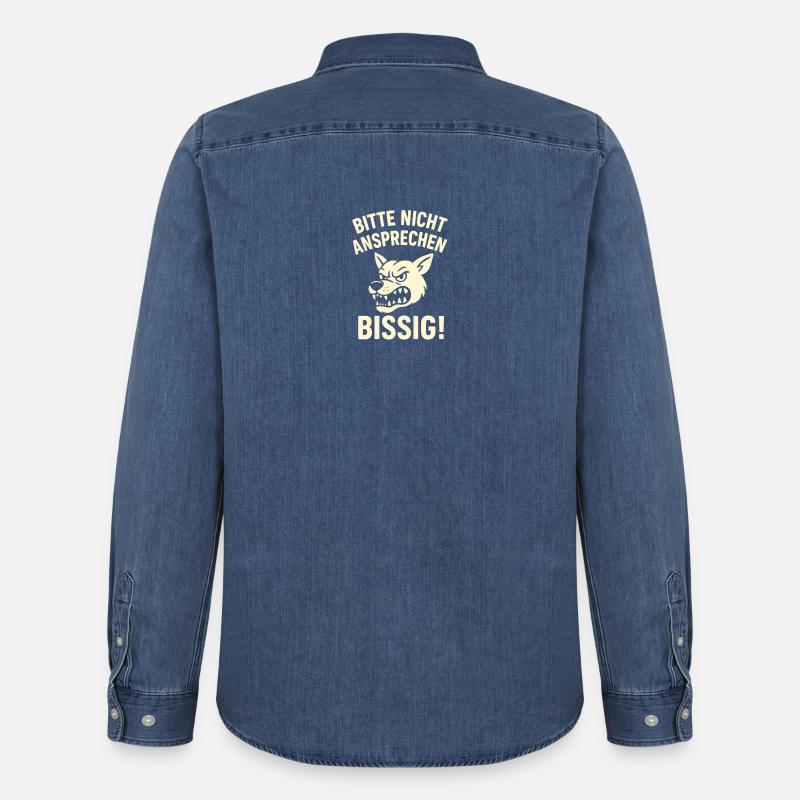 Bitte Nicht Ansprechen - Männer Jeanshemd Organic von Stanley/Stella - verwaschenes Mittelblau 