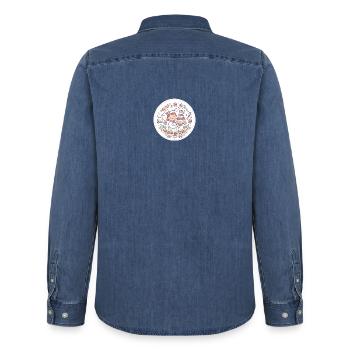 Hobby-Bäckerin Kuchenzauber - Männer Jeanshemd Organic von Stanley/Stella - verwaschenes Mittelblau  - Hinten - AI Model Male 185 light (185cm)
