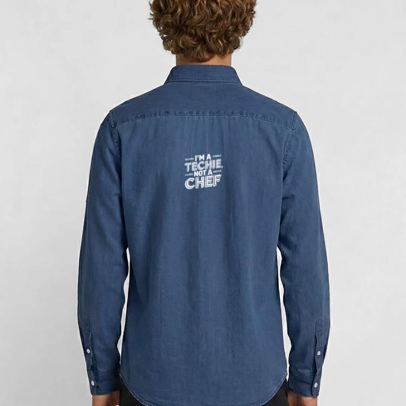 Techie Not a Chef Techniker IT Programmierer Männer Jeanshemd Organic von Stanley/Stella