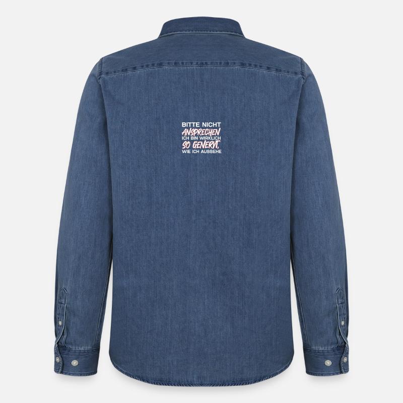 Bitte Nicht Ansprechen - Männer Jeanshemd Organic von Stanley/Stella - verwaschenes Mittelblau 