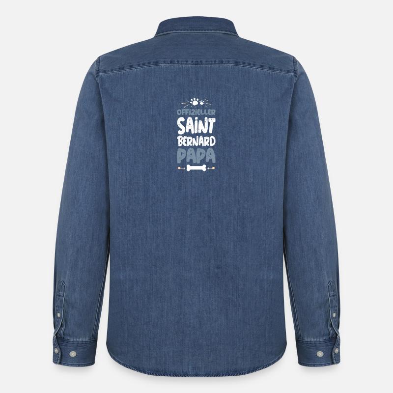 SAINT_BERNARD - Männer Jeanshemd Organic von Stanley/Stella - verwaschenes Mittelblau 