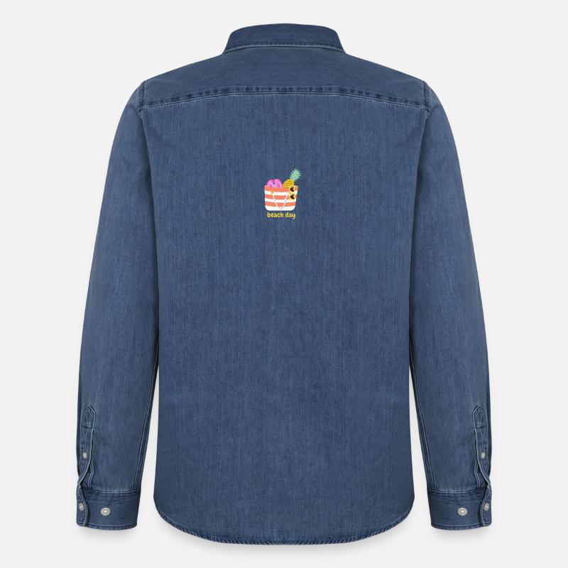 Beach day - Männer Jeanshemd Organic von Stanley/Stella - verwaschenes Mittelblau 