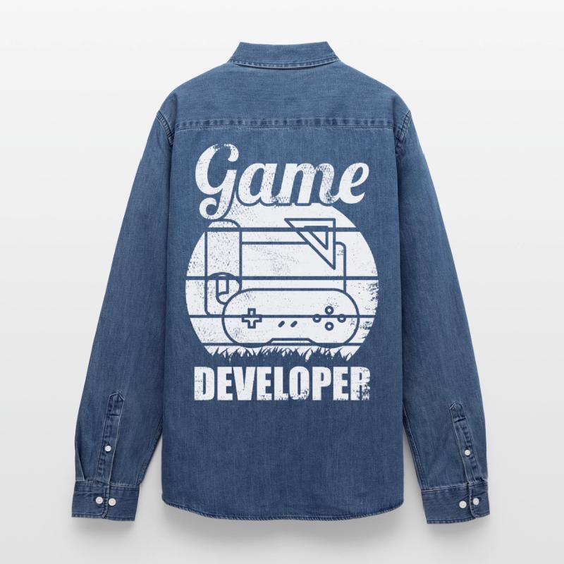 Games Developer Men’s Organic Denim Shirt by Stanley/Stella