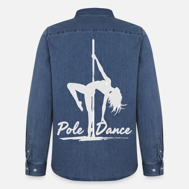 Pole Dance Poledancerin Silhouette Geschenk - Männer Jeanshemd Organic von Stanley/Stella - verwaschenes Mittelblau 