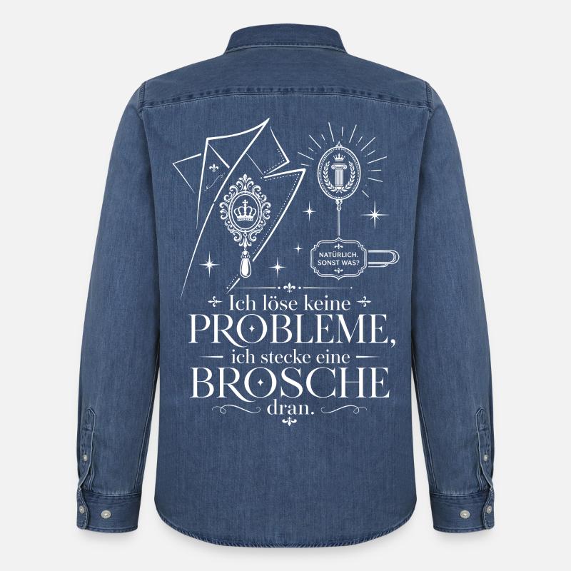 Ich stecke eine Brosche dran - Männer Jeanshemd Organic von Stanley/Stella - verwaschenes Mittelblau