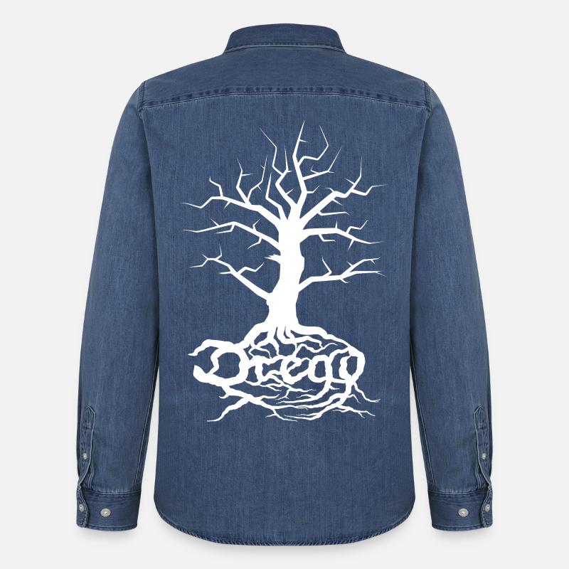 Dread Baum Weiß - Männer Jeanshemd Organic von Stanley/Stella - verwaschenes Mittelblau 