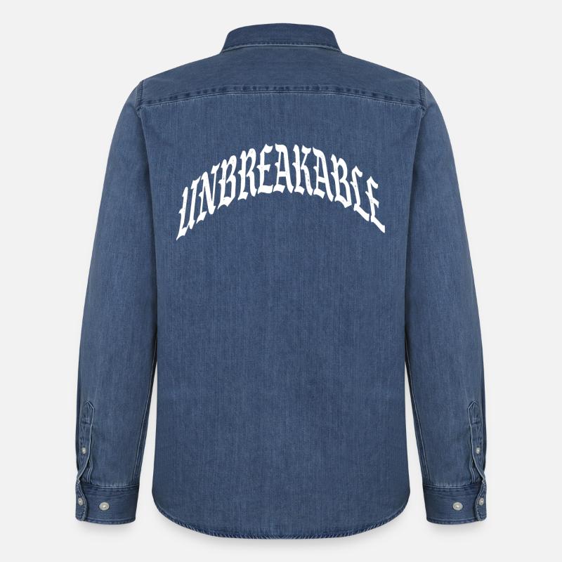unbreakable unstoppable indomitable gym illegal - Männer Jeanshemd Organic von Stanley/Stella - verwaschenes Mittelblau