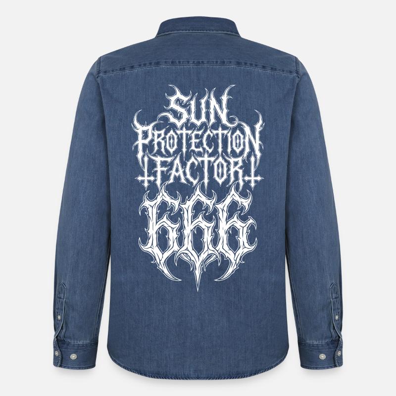 Sun Protection Factor 666 - Männer Jeanshemd Organic von Stanley/Stella - verwaschenes Mittelblau 