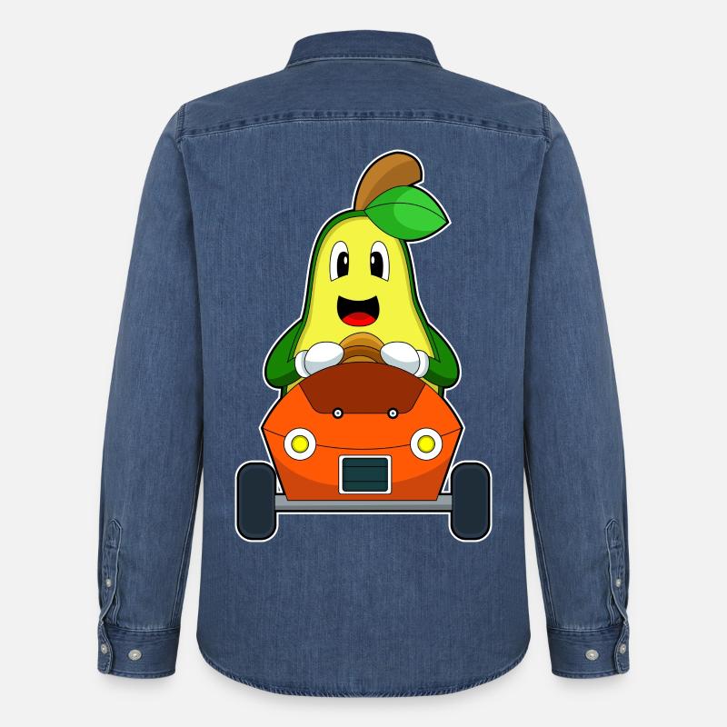 Avocado Auto - Männer Jeanshemd Organic von Stanley/Stella - verwaschenes Mittelblau 