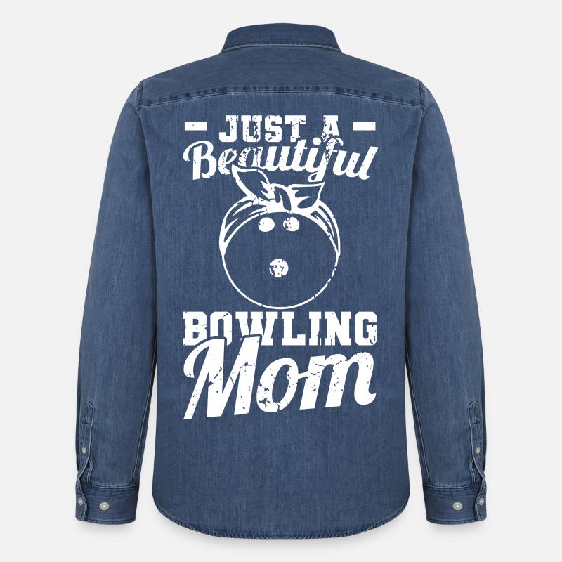 Bowling Mutter - Männer Jeanshemd Organic von Stanley/Stella - verwaschenes Mittelblau 