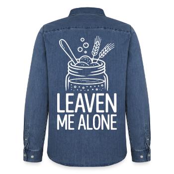 Leaven Me Alone - Männer Jeanshemd Organic von Stanley/Stella - verwaschenes Mittelblau  - Hinten - AI Model Male 185 light (185cm)