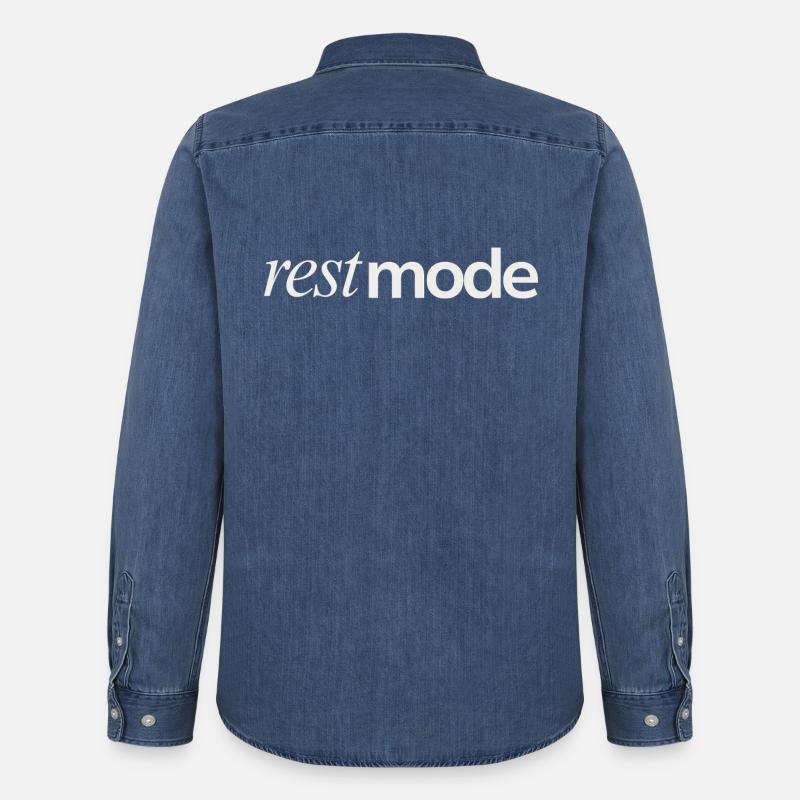 Rest Mode Mood - Männer Jeanshemd Organic von Stanley/Stella - verwaschenes Mittelblau 