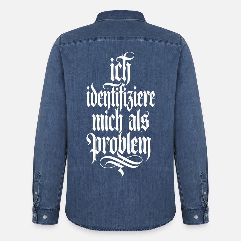 Ich identifiziere mich als Problem - Männer Jeanshemd Organic von Stanley/Stella - verwaschenes Mittelblau