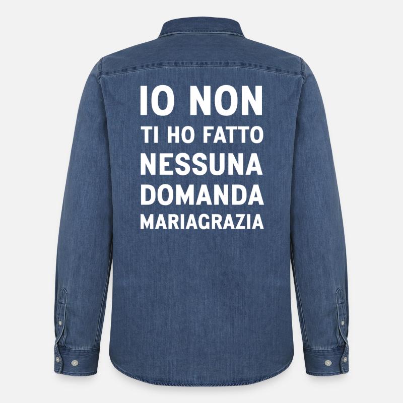 Mariagrazia (Black Version) - Camicia in denim uomo bio di Stanley/Stella - blu medio slavato 